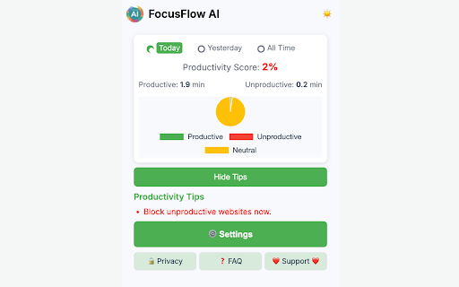FocusFlow AI from Chrome web store to be run with OffiDocs Chromium online FocusFlow AI from Chrome web store to be run with OffiDocs Chromium online