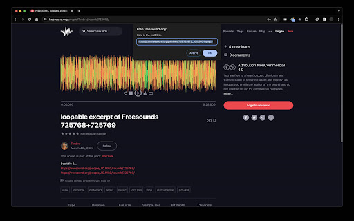 Freesound parser from Chrome web store to be run with OffiDocs Chromium online Freesound parser from Chrome web store to be run with OffiDocs Chromium online