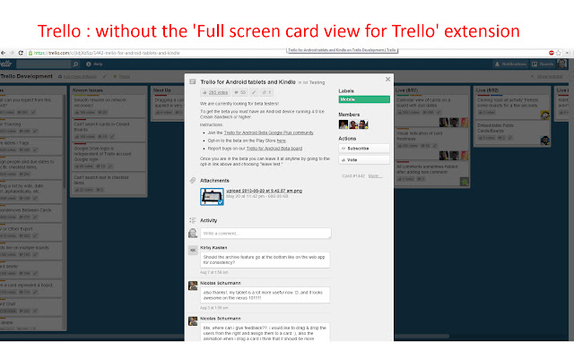 Full screen card view for Trello from Chrome web store to be run with OffiDocs Chromium online Full screen card view for Trello from Chrome web store to be run with OffiDocs Chromium online