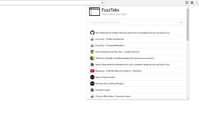 FuzzTabs from Chrome web store to be run with OffiDocs Chromium online FuzzTabs from Chrome web store to be run with OffiDocs Chromium online