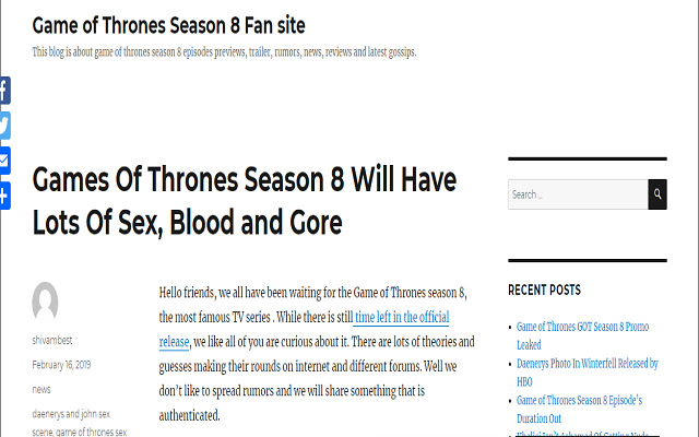 Game of Thrones Season 8 Fansite from Chrome web store to be run with OffiDocs Chromium online Game of Thrones Season 8 Fansite from Chrome web store to be run with OffiDocs Chromium online