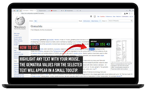 Gematria Highlighter from Chrome web store to be run with OffiDocs Chromium online Gematria Highlighter from Chrome web store to be run with OffiDocs Chromium online