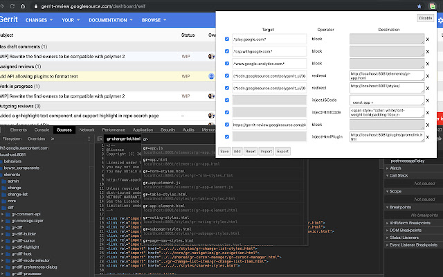Gerrit FE Dev Helper from Chrome web store to be run with OffiDocs Chromium online Gerrit FE Dev Helper from Chrome web store to be run with OffiDocs Chromium online