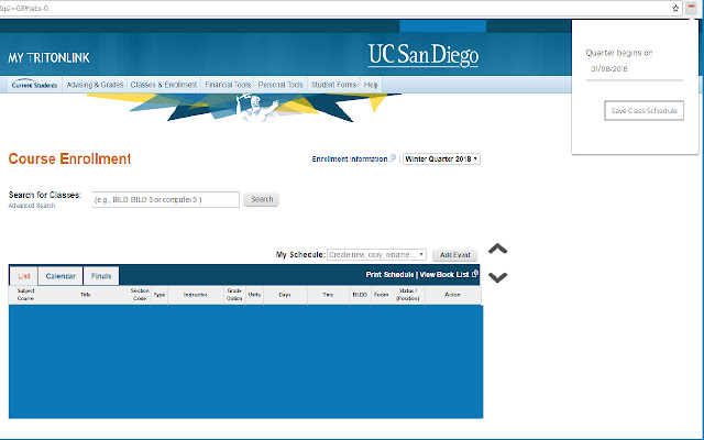 Get class schedule from webreg from Chrome web store to be run with OffiDocs Chromium online Get class schedule from webreg from Chrome web store to be run with OffiDocs Chromium online