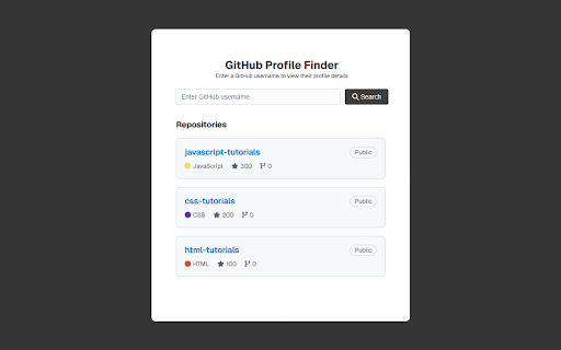 GitHub Profile Finder from Chrome web store to be run with OffiDocs Chromium online GitHub Profile Finder from Chrome web store to be run with OffiDocs Chromium online