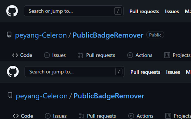 GitHub PublicBadge Remover from Chrome web store to be run with OffiDocs Chromium online GitHub PublicBadge Remover from Chrome web store to be run with OffiDocs Chromium online