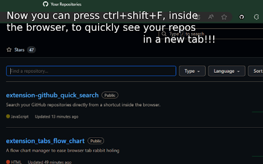 GitHub Quick Repo Search from Chrome web store to be run with OffiDocs Chromium online GitHub Quick Repo Search from Chrome web store to be run with OffiDocs Chromium online