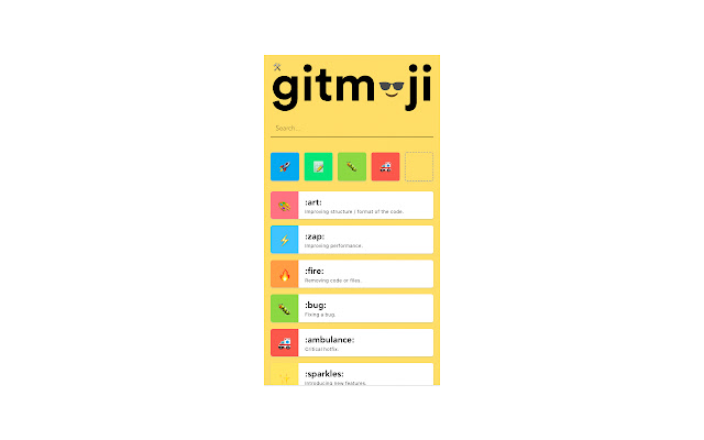 Gitmoji from Chrome web store to be run with OffiDocs Chromium online Gitmoji from Chrome web store to be run with OffiDocs Chromium online