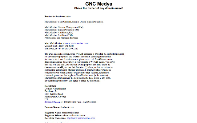 GNC Whois from Chrome web store to be run with OffiDocs Chromium online GNC Whois from Chrome web store to be run with OffiDocs Chromium online