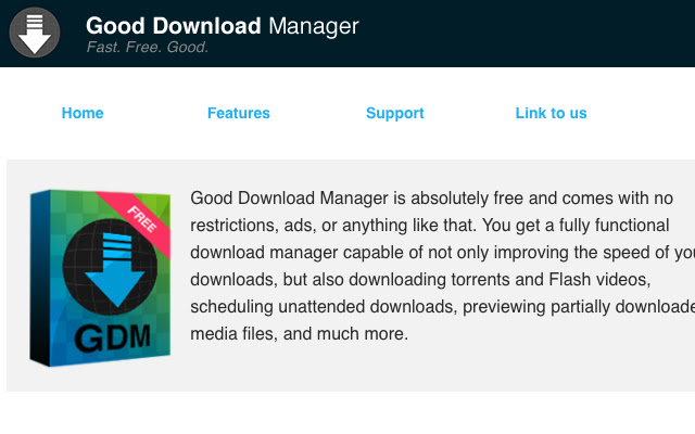 Good Download Manager from Chrome web store to be run with OffiDocs Chromium online Good Download Manager from Chrome web store to be run with OffiDocs Chromium online