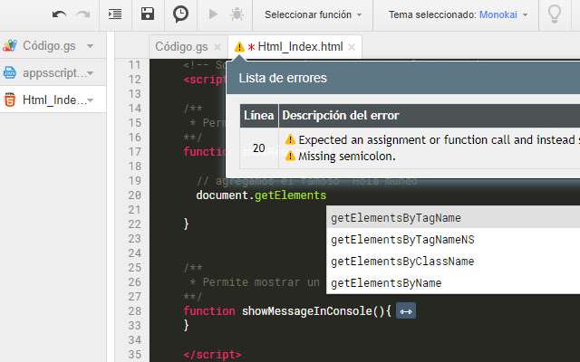 Google Apps Script Custom IDE from Chrome web store to be run with OffiDocs Chromium online Google Apps Script Custom IDE from Chrome web store to be run with OffiDocs Chromium online