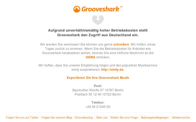 Grooveshark Germany unlocker from Chrome web store to be run with OffiDocs Chromium online Grooveshark Germany unlocker from Chrome web store to be run with OffiDocs Chromium online