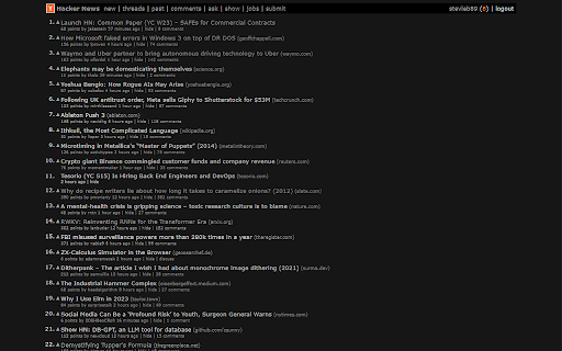 HackerNews Dark Mode from Chrome web store to be run with OffiDocs Chromium online HackerNews Dark Mode from Chrome web store to be run with OffiDocs Chromium online