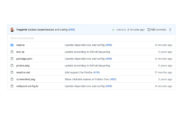 Hide Files on GitHub from Chrome web store to be run with OffiDocs Chromium online Hide Files on GitHub from Chrome web store to be run with OffiDocs Chromium online