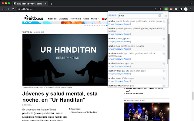 Hiztegia Gaztelaina Euskara from Chrome web store to be run with OffiDocs Chromium online Hiztegia Gaztelaina Euskara from Chrome web store to be run with OffiDocs Chromium online