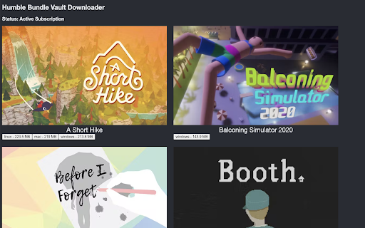 Humble Bundle Trove Downloader from Chrome web store to be run with OffiDocs Chromium online Humble Bundle Trove Downloader from Chrome web store to be run with OffiDocs Chromium online