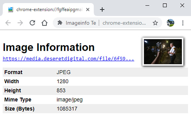 Imageinfo Test By Garrett from Chrome web store to be run with OffiDocs Chromium online Imageinfo Test By Garrett from Chrome web store to be run with OffiDocs Chromium online