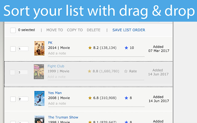 IMDb Sort List from Chrome web store to be run with OffiDocs Chromium online IMDb Sort List from Chrome web store to be run with OffiDocs Chromium online