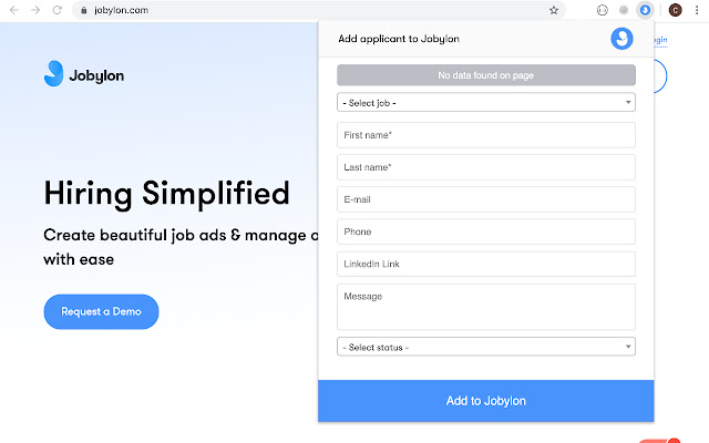 Jobylon from Chrome web store to be run with OffiDocs Chromium online Jobylon from Chrome web store to be run with OffiDocs Chromium online