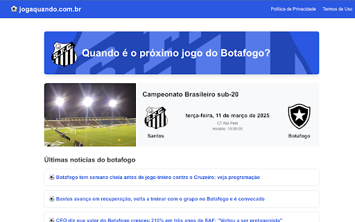 Joga Quando botafogo from Chrome web store to be run with OffiDocs Chromium online Joga Quando botafogo from Chrome web store to be run with OffiDocs Chromium online