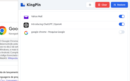 KingPin from Chrome web store to be run with OffiDocs Chromium online KingPin from Chrome web store to be run with OffiDocs Chromium online