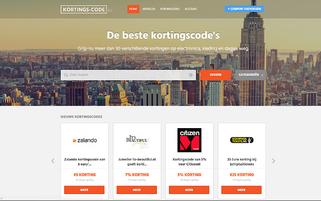 Kortings Code.EU Zoekhulp from Chrome web store to be run with OffiDocs Chromium online Kortings Code.EU Zoekhulp from Chrome web store to be run with OffiDocs Chromium online