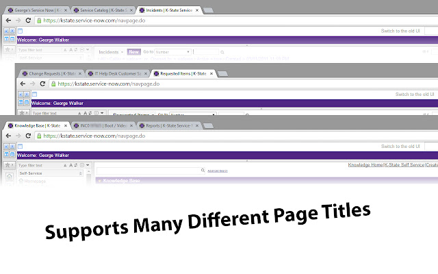K State ServiceNow Title Changer from Chrome web store to be run with OffiDocs Chromium online K State ServiceNow Title Changer from Chrome web store to be run with OffiDocs Chromium online