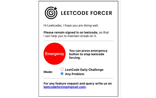 LeetCode Forcer from Chrome web store to be run with OffiDocs Chromium online LeetCode Forcer from Chrome web store to be run with OffiDocs Chromium online
