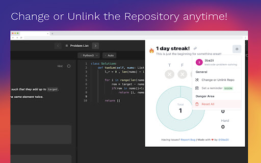 LeetSync Leetcode to Github Synchronizer from Chrome web store to be run with OffiDocs Chromium online LeetSync Leetcode to Github Synchronizer from Chrome web store to be run with OffiDocs Chromium online