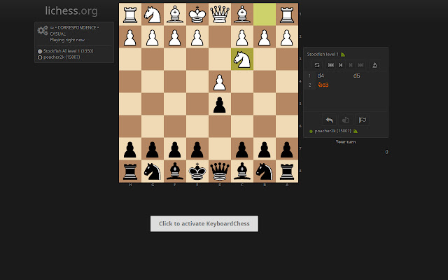 LiKeyChess Lichess with your keyboard! from Chrome web store to be run with OffiDocs Chromium online LiKeyChess Lichess with your keyboard! from Chrome web store to be run with OffiDocs Chromium online
