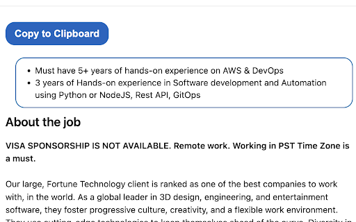 LinkedIn Job Description Helper from Chrome web store to be run with OffiDocs Chromium online LinkedIn Job Description Helper from Chrome web store to be run with OffiDocs Chromium online
