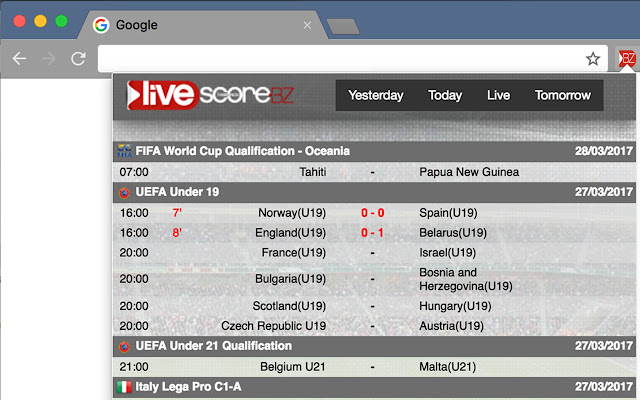 LiveScore.BZ Live Football Scores from Chrome web store to be run with OffiDocs Chromium online LiveScore.BZ Live Football Scores from Chrome web store to be run with OffiDocs Chromium online