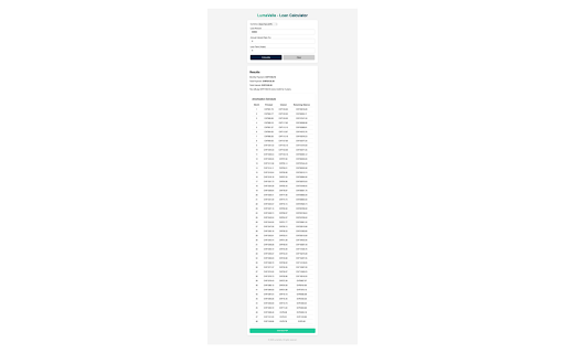Lumavalle Loan Calculator from Chrome web store to be run with OffiDocs Chromium online Lumavalle Loan Calculator from Chrome web store to be run with OffiDocs Chromium online
