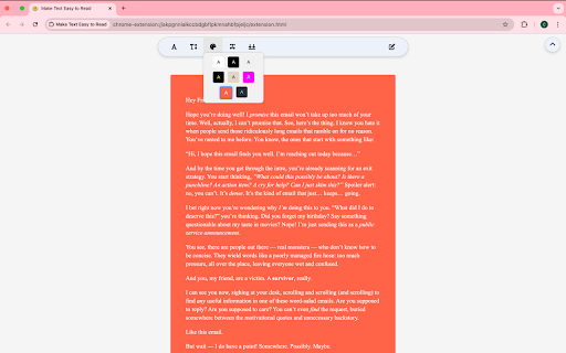 Make Text Easy to Read from Chrome web store to be run with OffiDocs Chromium online Make Text Easy to Read from Chrome web store to be run with OffiDocs Chromium online