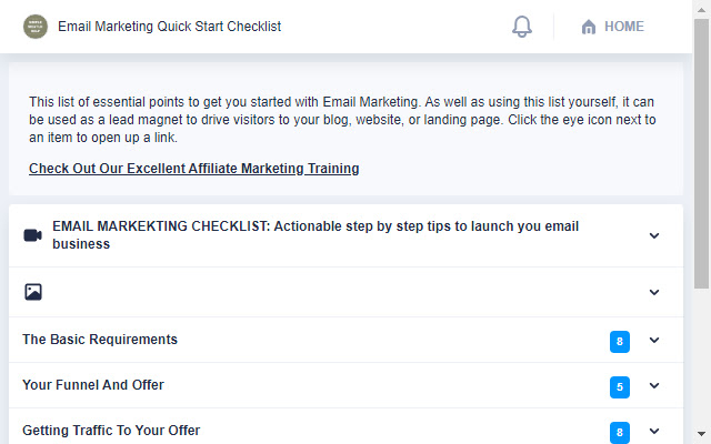 Marketing With Email Fast Start Checklist from Chrome web store to be run with OffiDocs Chromium online Marketing With Email Fast Start Checklist from Chrome web store to be run with OffiDocs Chromium online