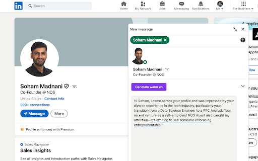 MarketSerch AI Powered LinkedIn Message Personalization from Chrome web store to be run with OffiDocs Chromium online MarketSerch AI Powered LinkedIn Message Personalization from Chrome web store to be run with OffiDocs Chromium online