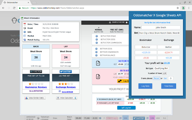 Matched Betting Logger from Chrome web store to be run with OffiDocs Chromium online Matched Betting Logger from Chrome web store to be run with OffiDocs Chromium online