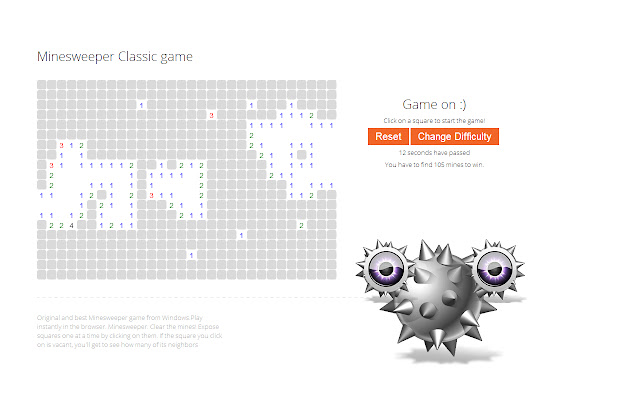 Minesweeper Classic from Chrome web store to be run with OffiDocs Chromium online Minesweeper Classic from Chrome web store to be run with OffiDocs Chromium online