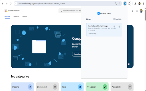 Minimal Notes from Chrome web store to be run with OffiDocs Chromium online Minimal Notes from Chrome web store to be run with OffiDocs Chromium online