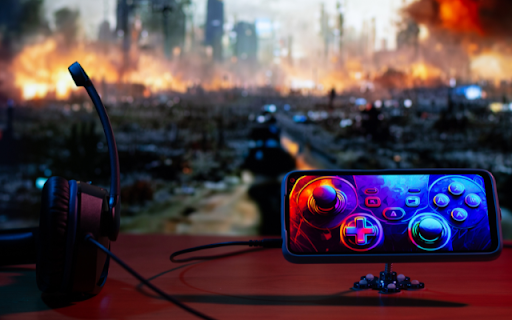 Mobile Game Controller and Headphones in Front of a Screen from Chrome web store to be run with OffiDocs Chromium online Mobile Game Controller and Headphones in Front of a Screen from Chrome web store to be run with OffiDocs Chromium online