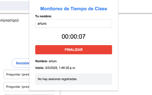 Monitoreo de Tiempo de Clase from Chrome web store to be run with OffiDocs Chromium online Monitoreo de Tiempo de Clase from Chrome web store to be run with OffiDocs Chromium online