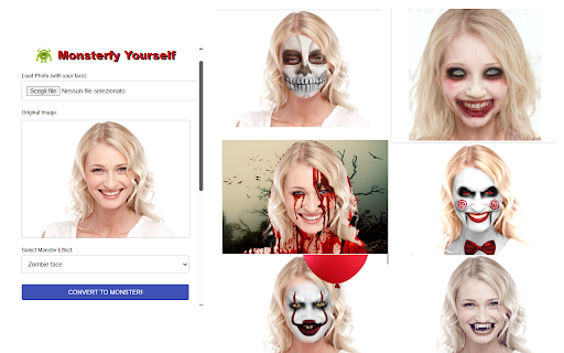 Monsterfy Yourself Monster and Scary face effects from Chrome web store to be run with OffiDocs Chromium online Monsterfy Yourself Monster and Scary face effects from Chrome web store to be run with OffiDocs Chromium online