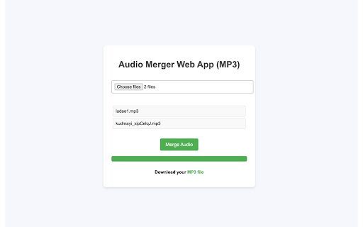 MP3 Merger from Chrome web store to be run with OffiDocs Chromium online MP3 Merger from Chrome web store to be run with OffiDocs Chromium online