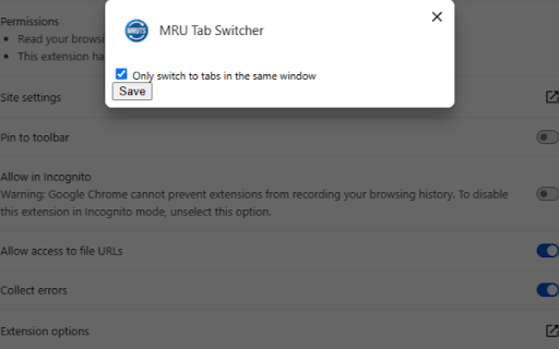 MRU Tab Switcher from Chrome web store to be run with OffiDocs Chromium online MRU Tab Switcher from Chrome web store to be run with OffiDocs Chromium online