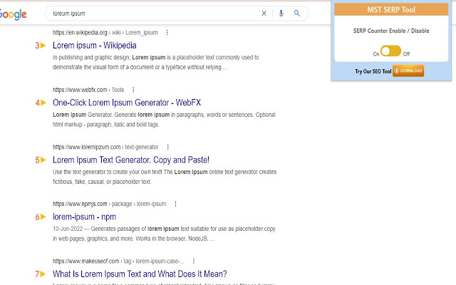 MST SERP Counter SEO Free SERP Checker Tool from Chrome web store to be run with OffiDocs Chromium online MST SERP Counter SEO Free SERP Checker Tool from Chrome web store to be run with OffiDocs Chromium online