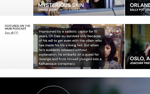 Mubi Film Synopsis from Chrome web store to be run with OffiDocs Chromium online Mubi Film Synopsis from Chrome web store to be run with OffiDocs Chromium online