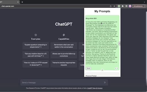 My PromptBook from Chrome web store to be run with OffiDocs Chromium online My PromptBook from Chrome web store to be run with OffiDocs Chromium online