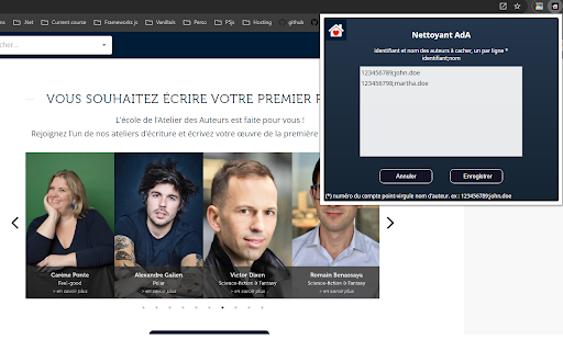 NettoyantAda from Chrome web store to be run with OffiDocs Chromium online NettoyantAda from Chrome web store to be run with OffiDocs Chromium online