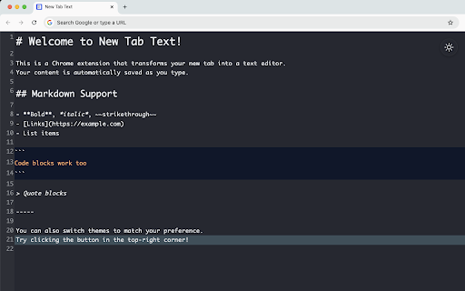 New Tab Text from Chrome web store to be run with OffiDocs Chromium online New Tab Text from Chrome web store to be run with OffiDocs Chromium online