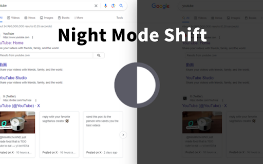 Night Mode Shift from Chrome web store to be run with OffiDocs Chromium online Night Mode Shift from Chrome web store to be run with OffiDocs Chromium online